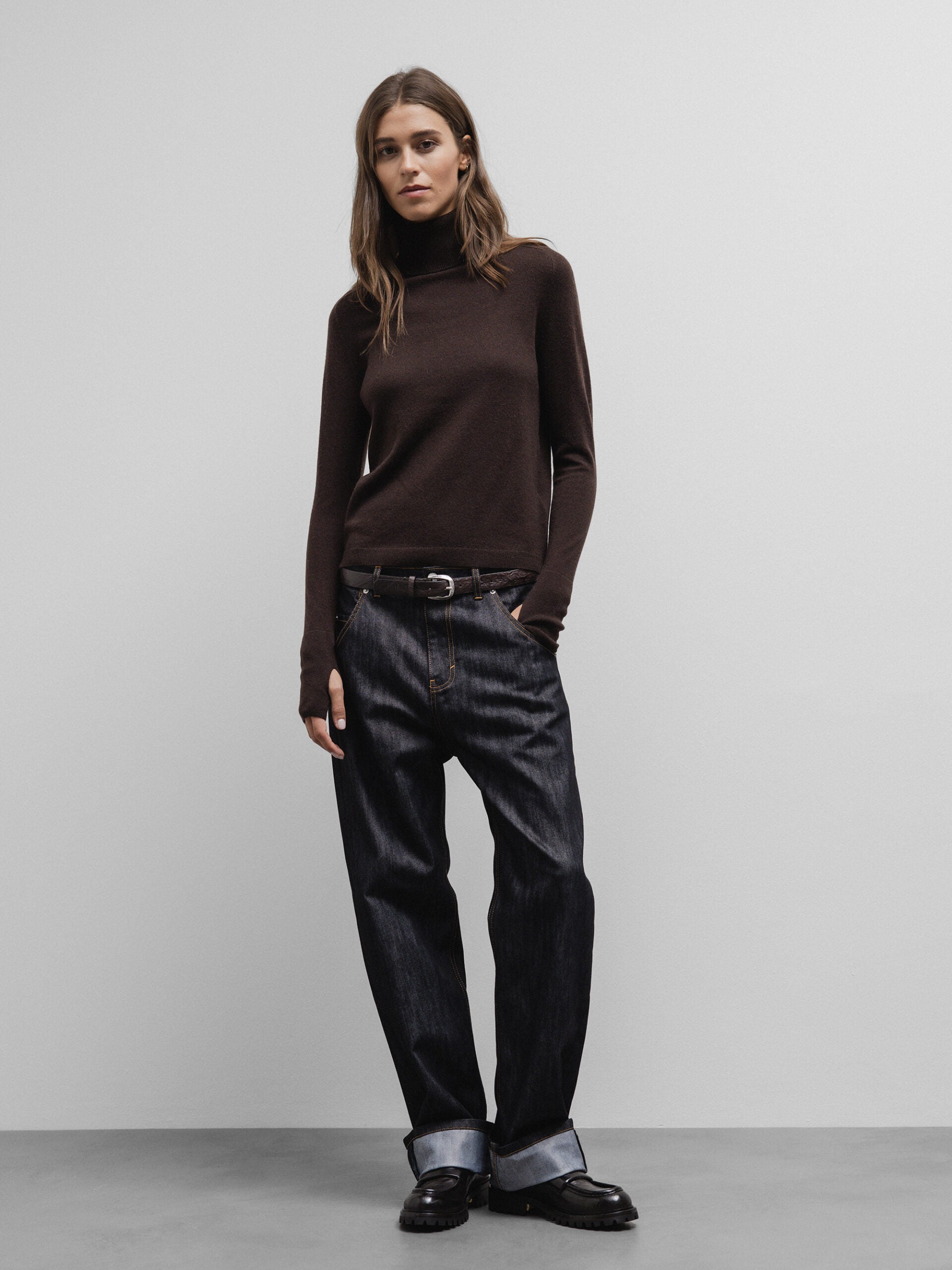 ALLUDE Rollkragenpullover aus Schurwolle Damen (49 DK BRAUN)