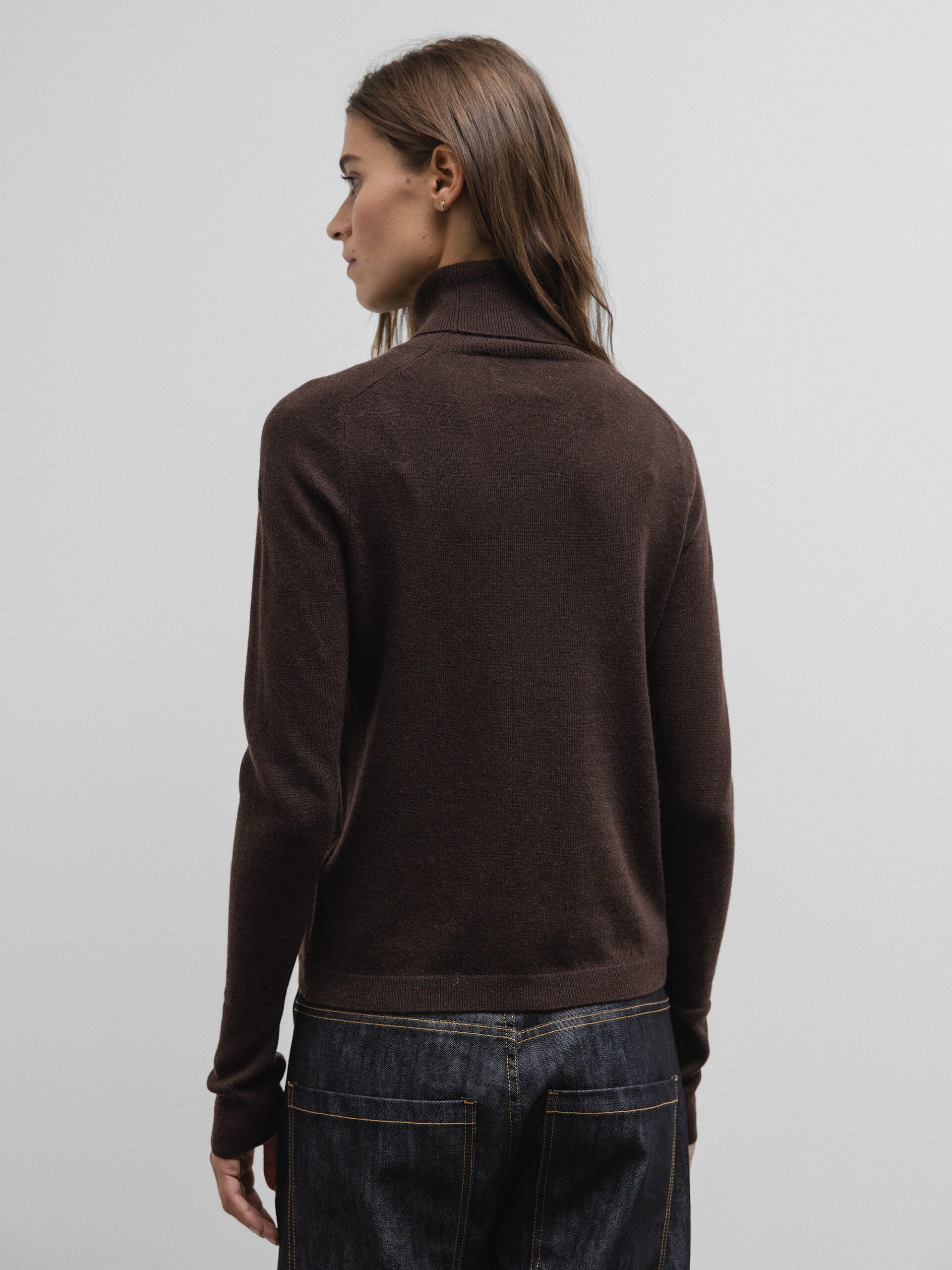 ALLUDE Rollkragenpullover aus Schurwolle Damen (49 DK BRAUN)