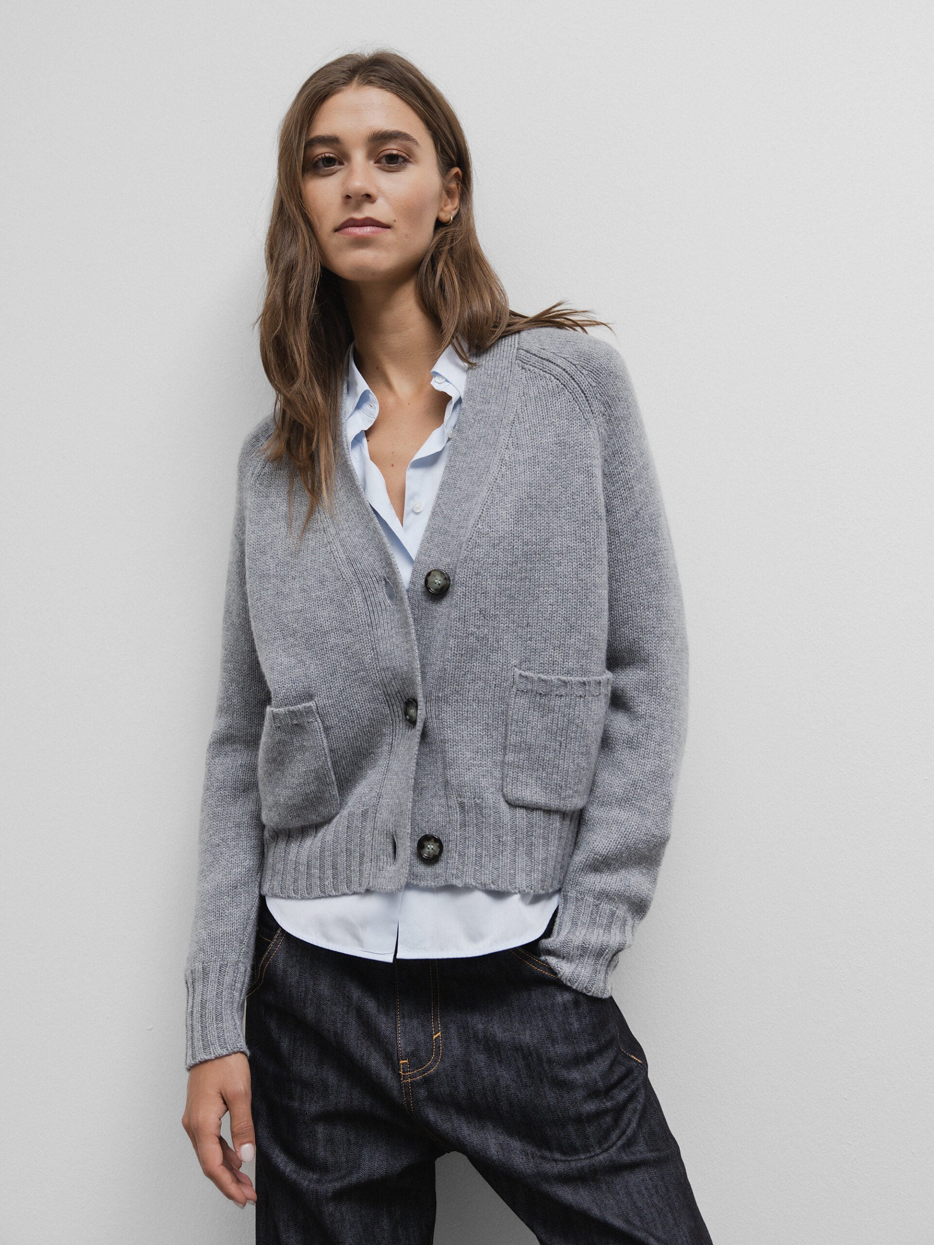 ALLUDE Strickjacke Damen (83 GRAU MEL.)