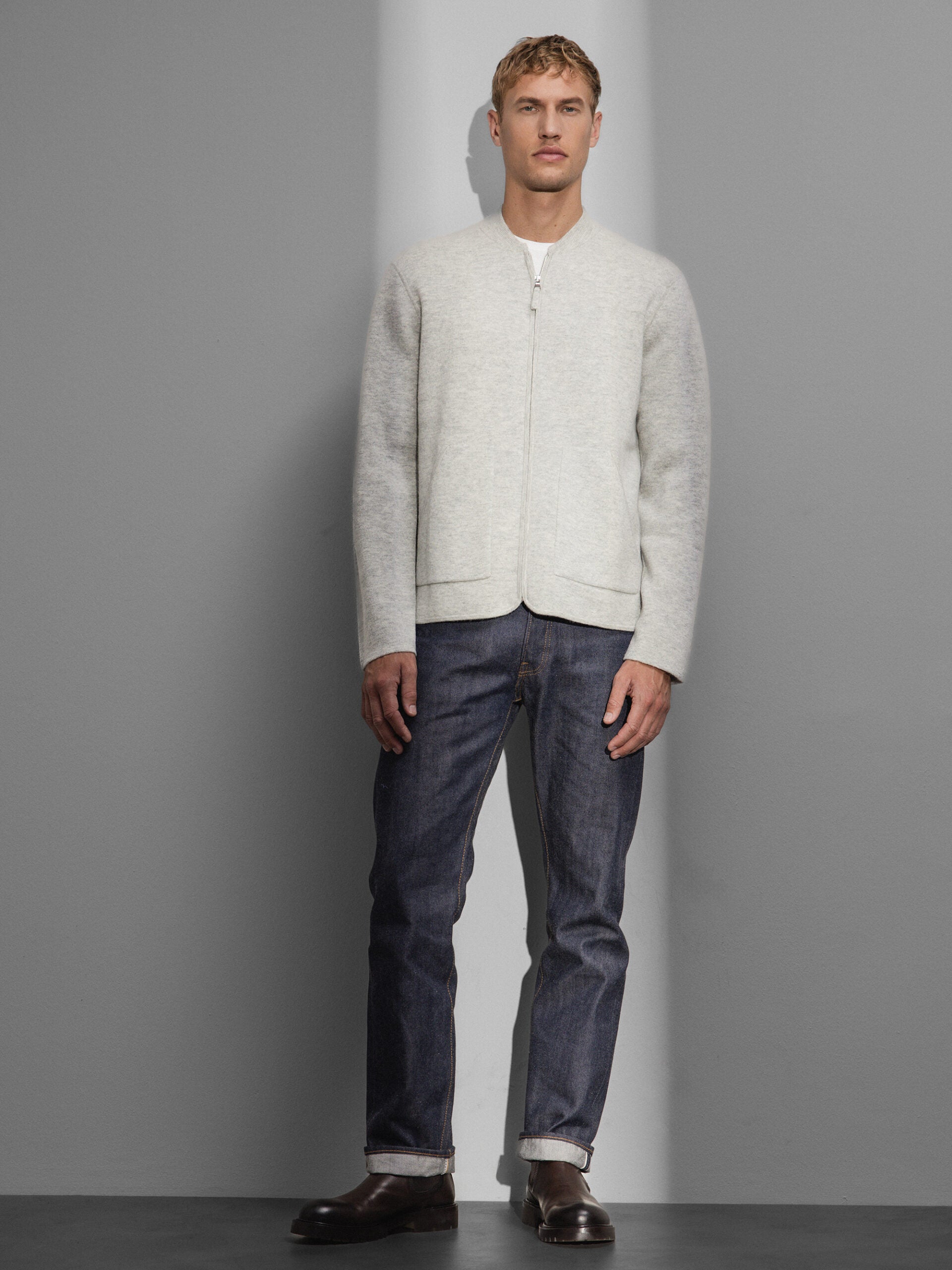 ALLUDE Strickjacke aus Schurwolle Herren (81 GRAU MEL)