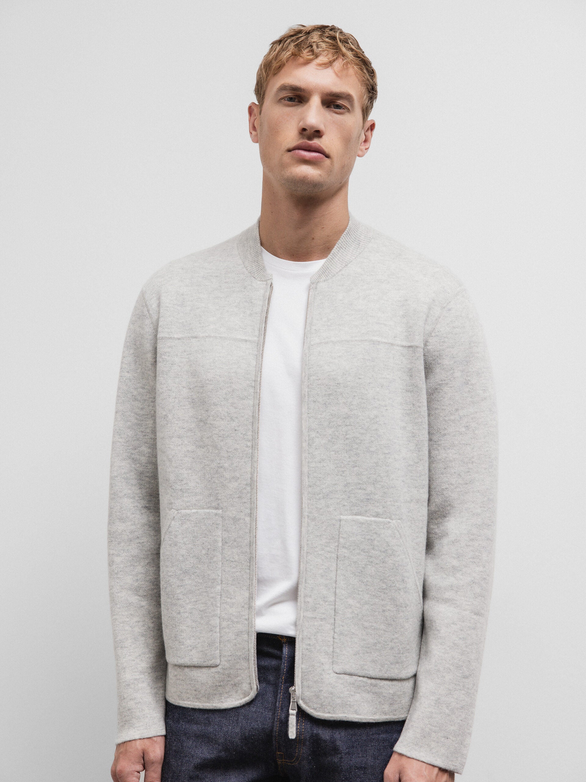 ALLUDE Strickjacke aus Schurwolle Herren (81 GRAU MEL)