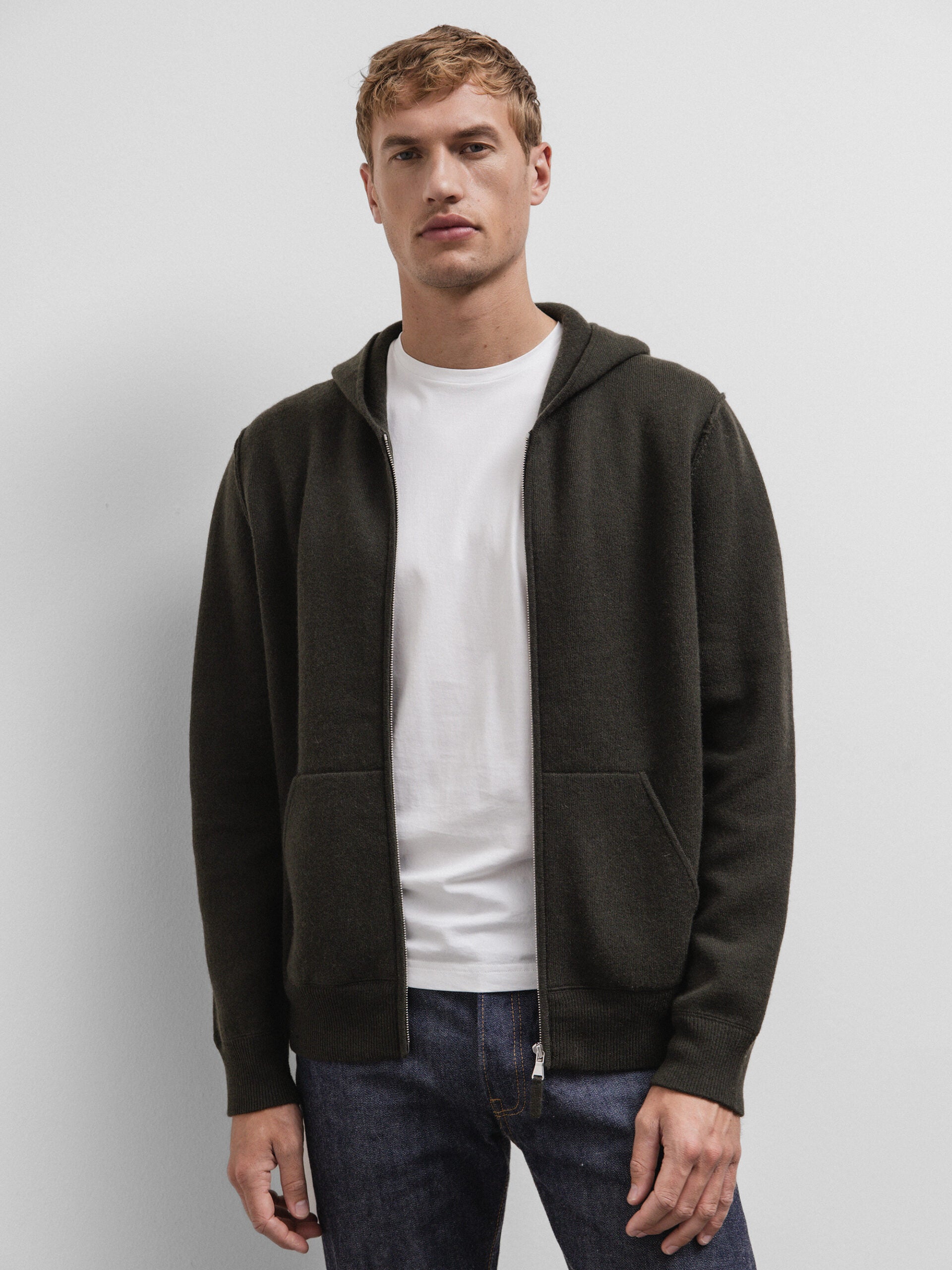 ALLUDE Strickjacke aus Cashmere Herren (38 OLIV)