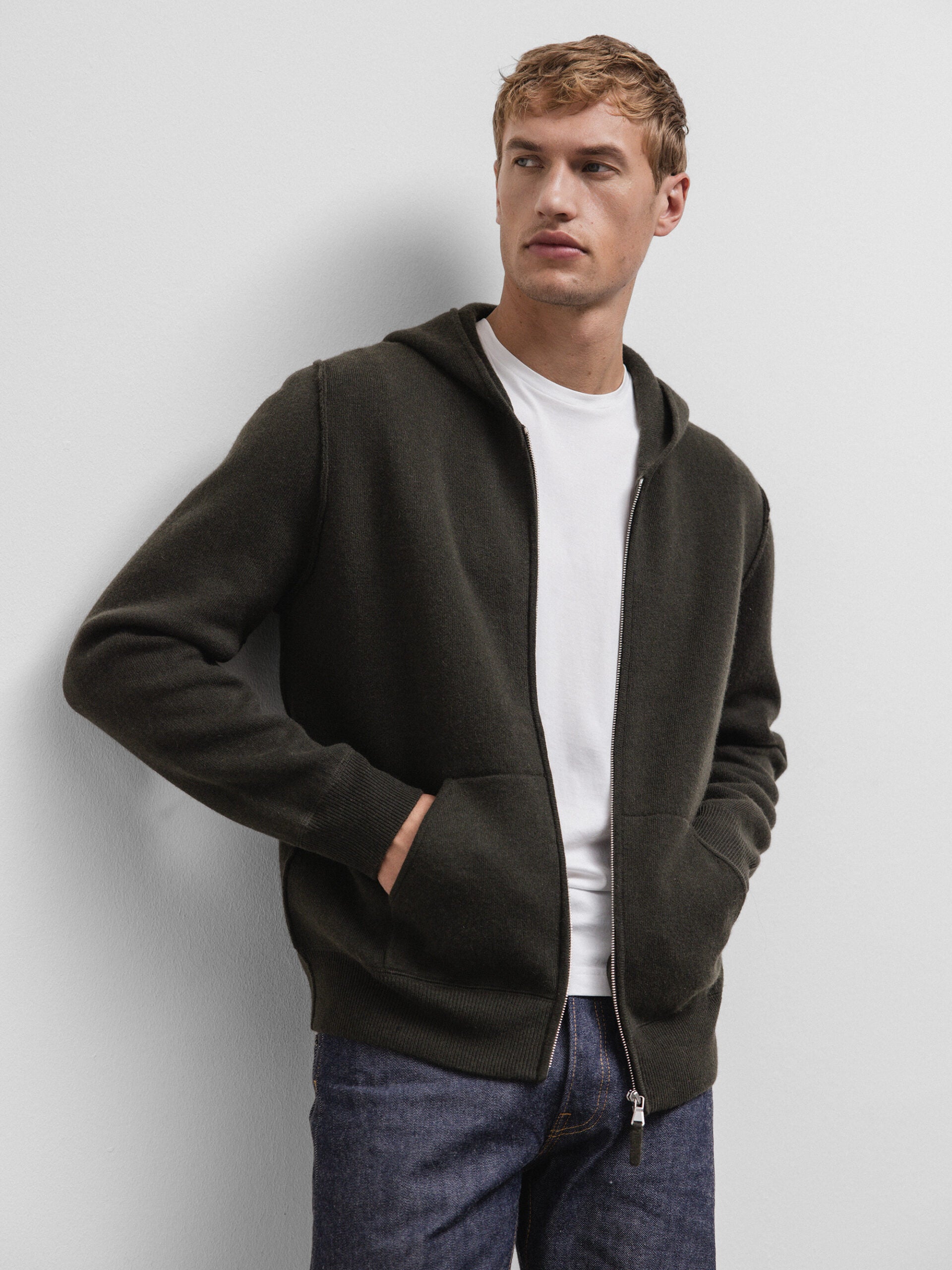 ALLUDE Strickjacke aus Cashmere Herren (38 OLIV)