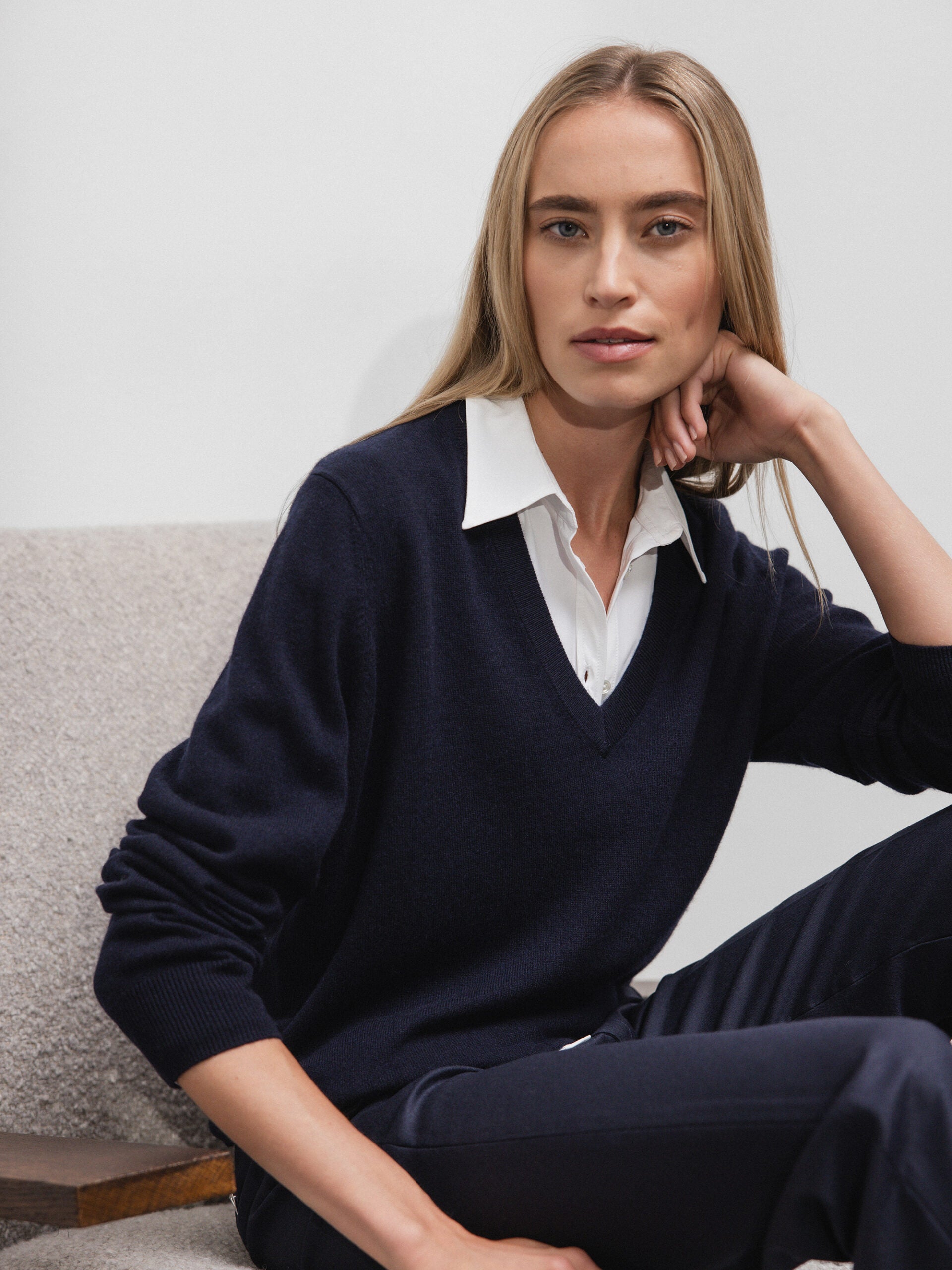 ALLUDE Feinstrickpullover aus Cashmere Damen (14 NAVY)