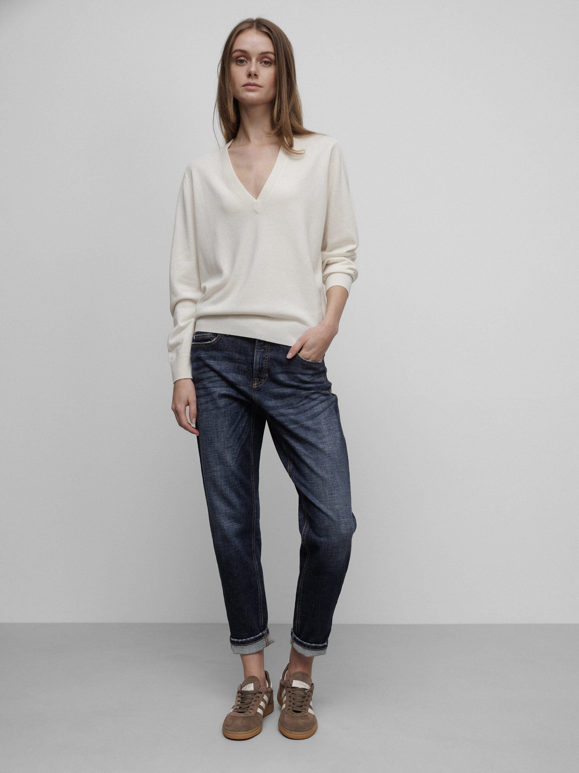ALLUDE Feinstrickpullover aus Cashmere Damen (40 WEISS)