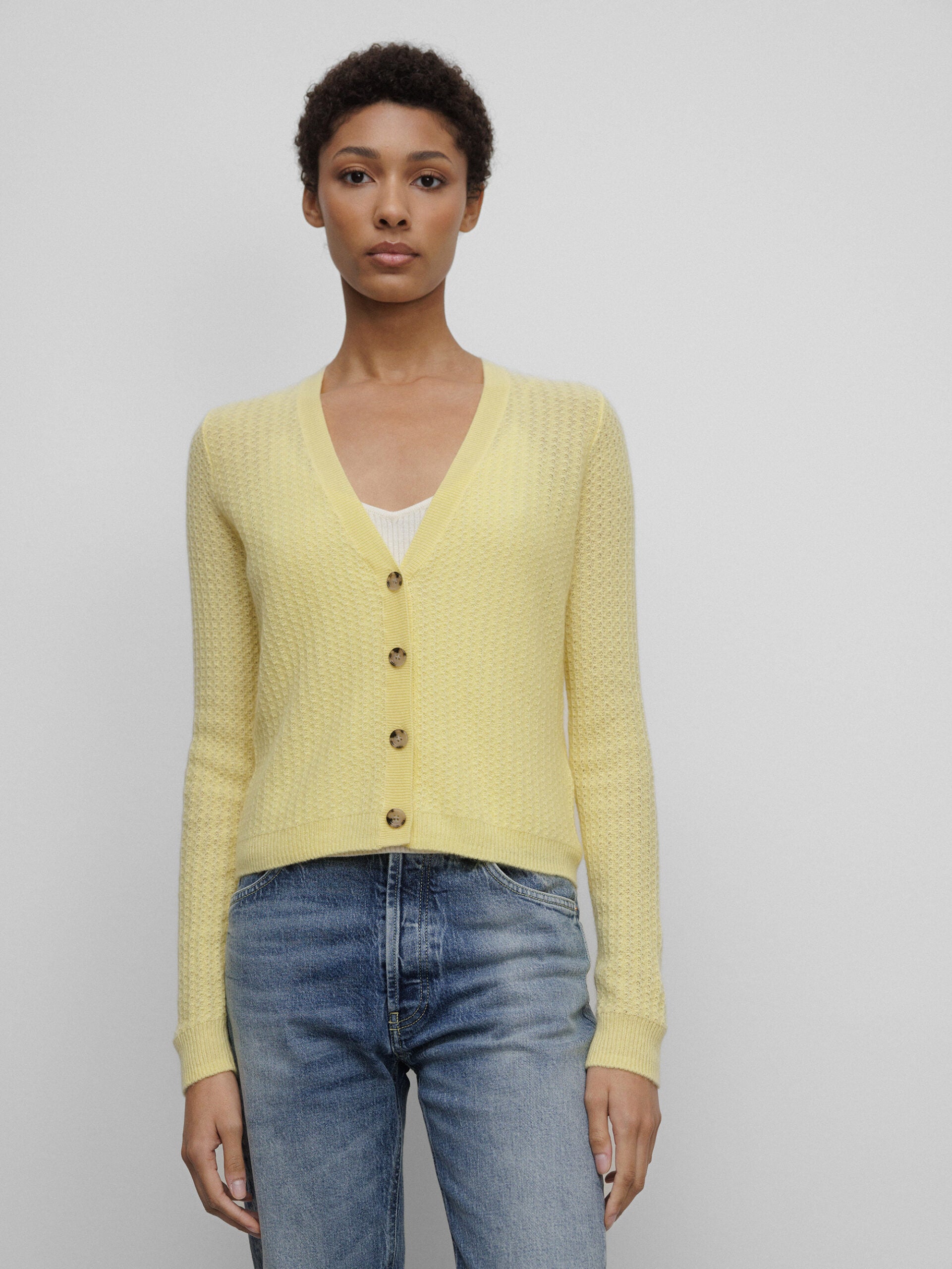 ALLUDE Strickjacke aus Cashmere Damen (21 GELB)