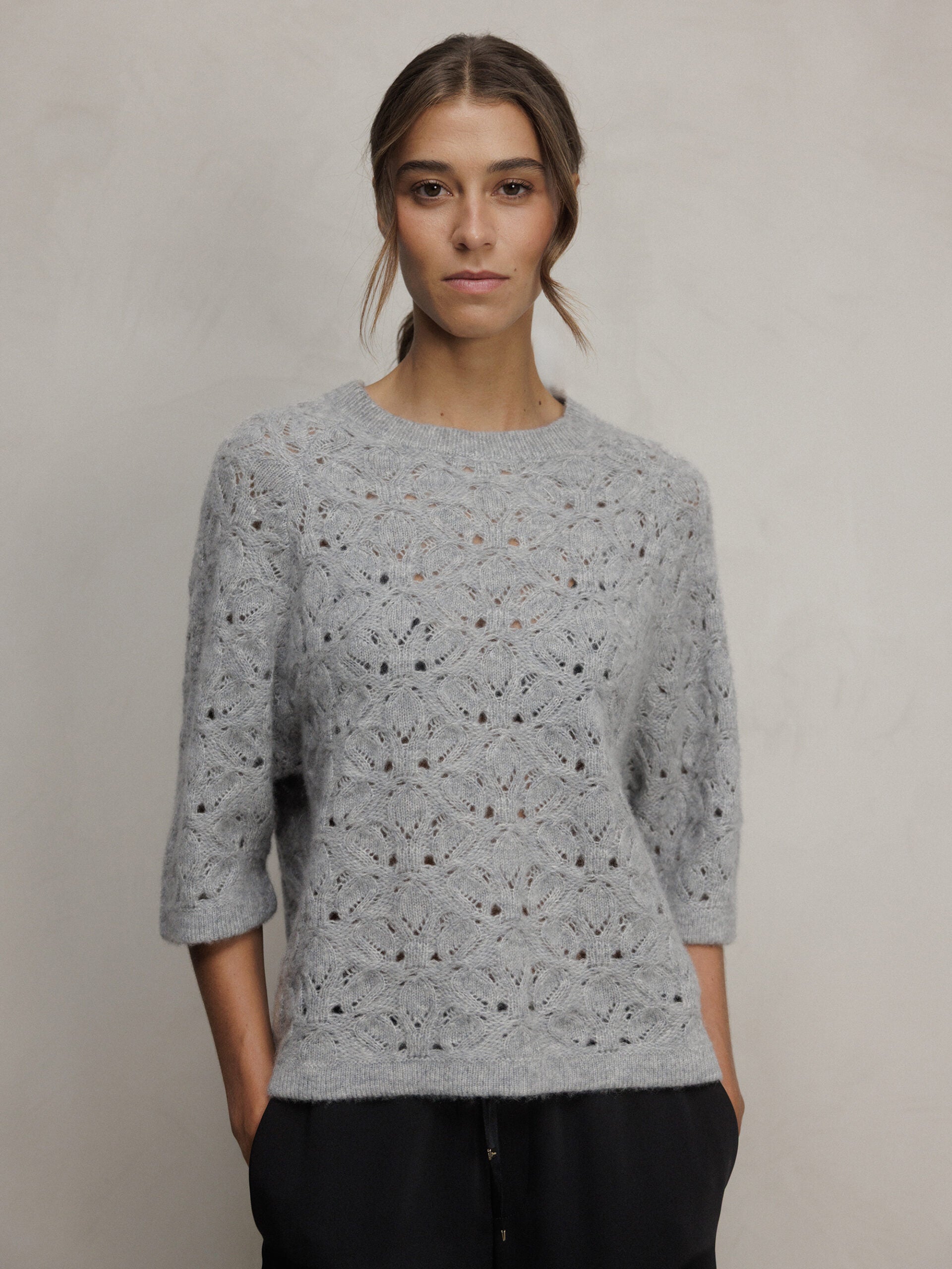 ALLUDE Pullover aus Cashmere Damen (83 GRAU MEL)