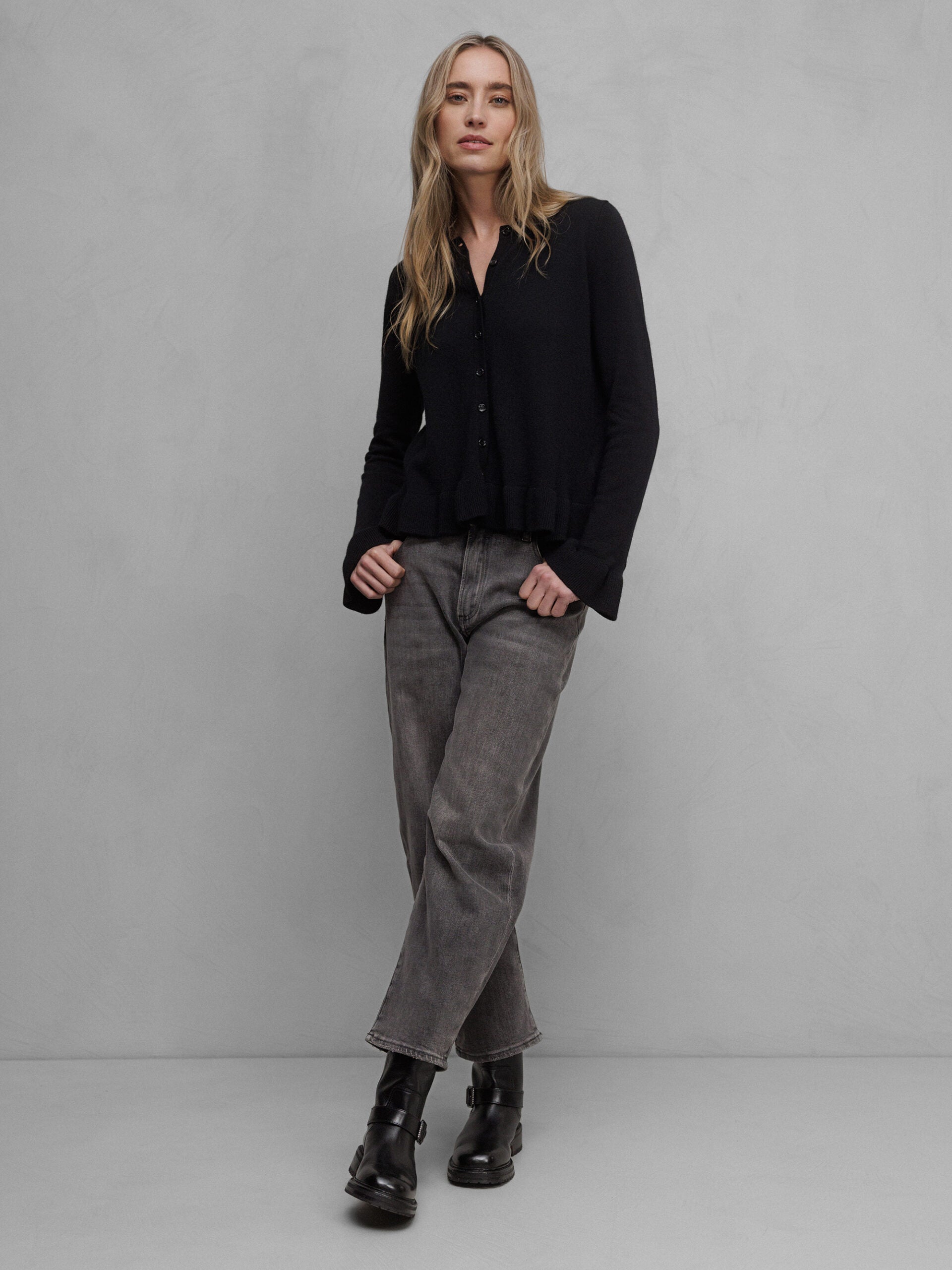 ALLUDE Strickjacke Damen (90 SCHWARZ)