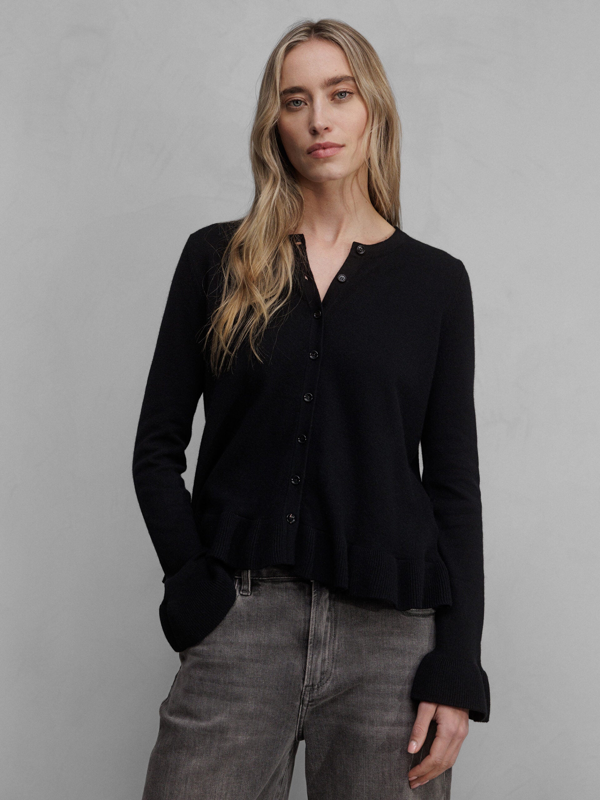 ALLUDE Strickjacke Damen (90 SCHWARZ)