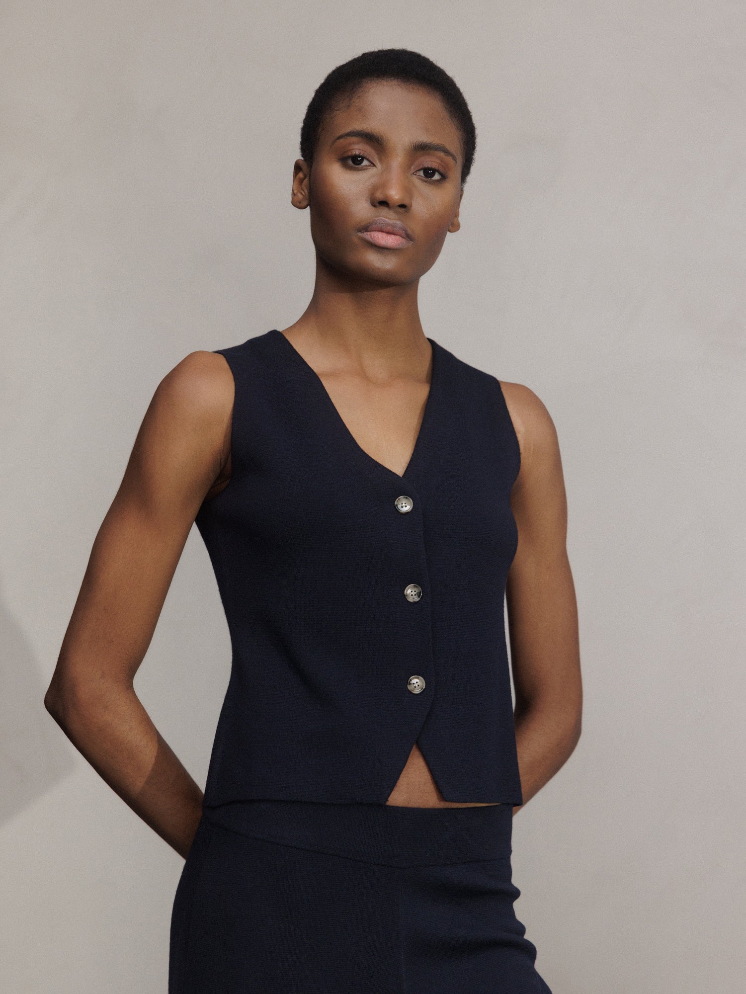 ALLUDE Strickweste Damen (414 NAVY)