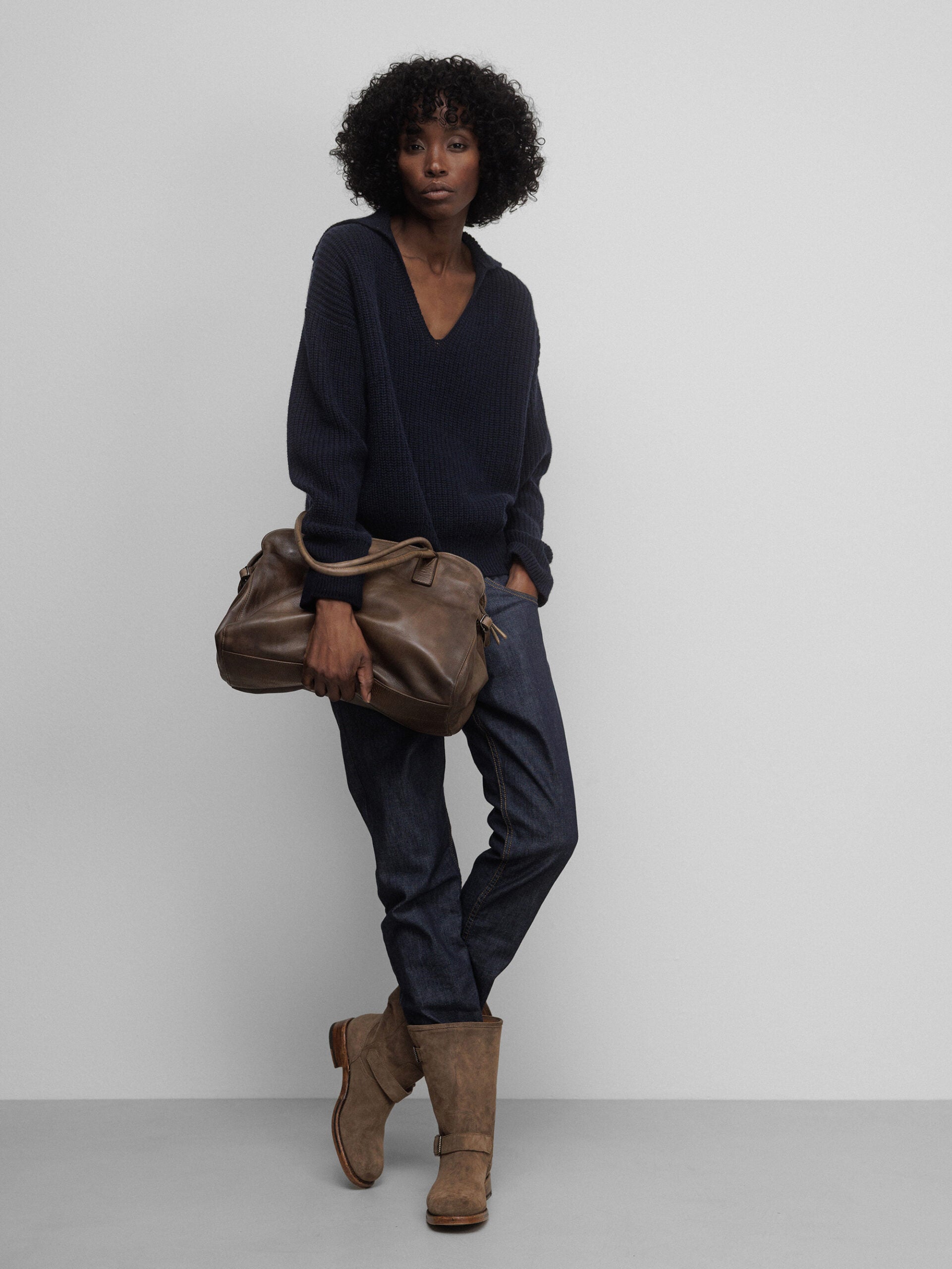 ALLUDE Pullover aus Baumwolle Damen (14 NAVY)