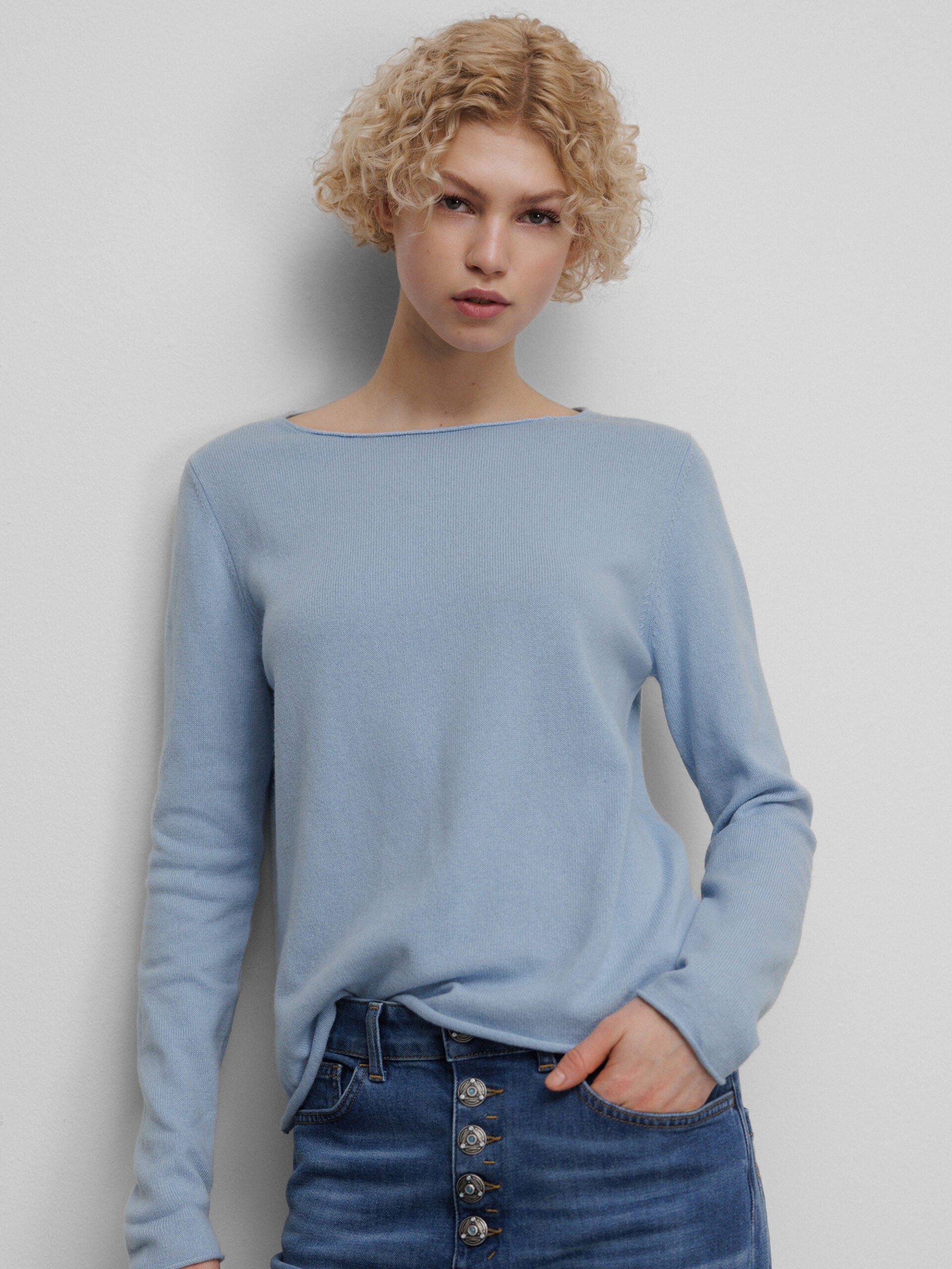 ALLUDE Feinstrickpullover Damen (11 SKYBLUE)