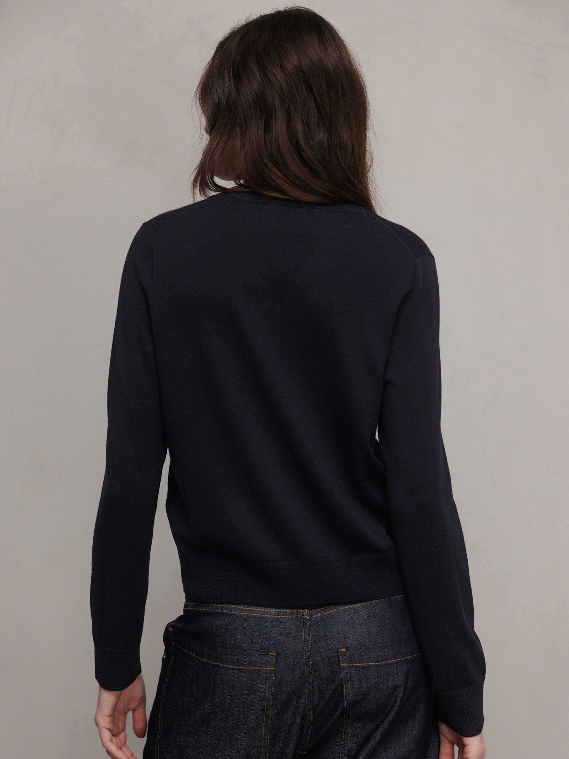 ALLUDE Feinstrickpullover aus Schurwolle Damen (414 NAVY)