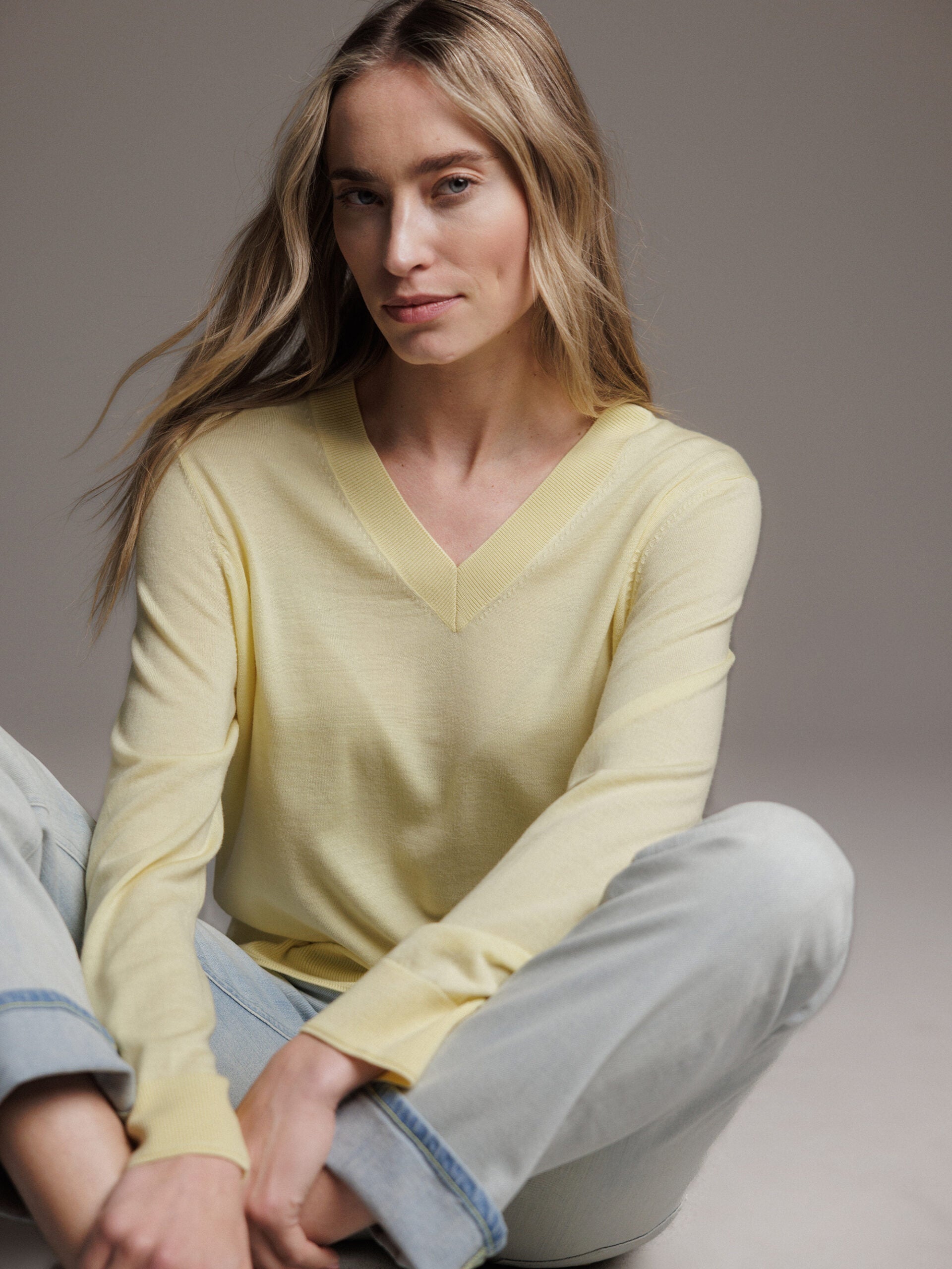 ALLUDE Feinstrickpullover aus Schurwolle Damen (421 GELB)