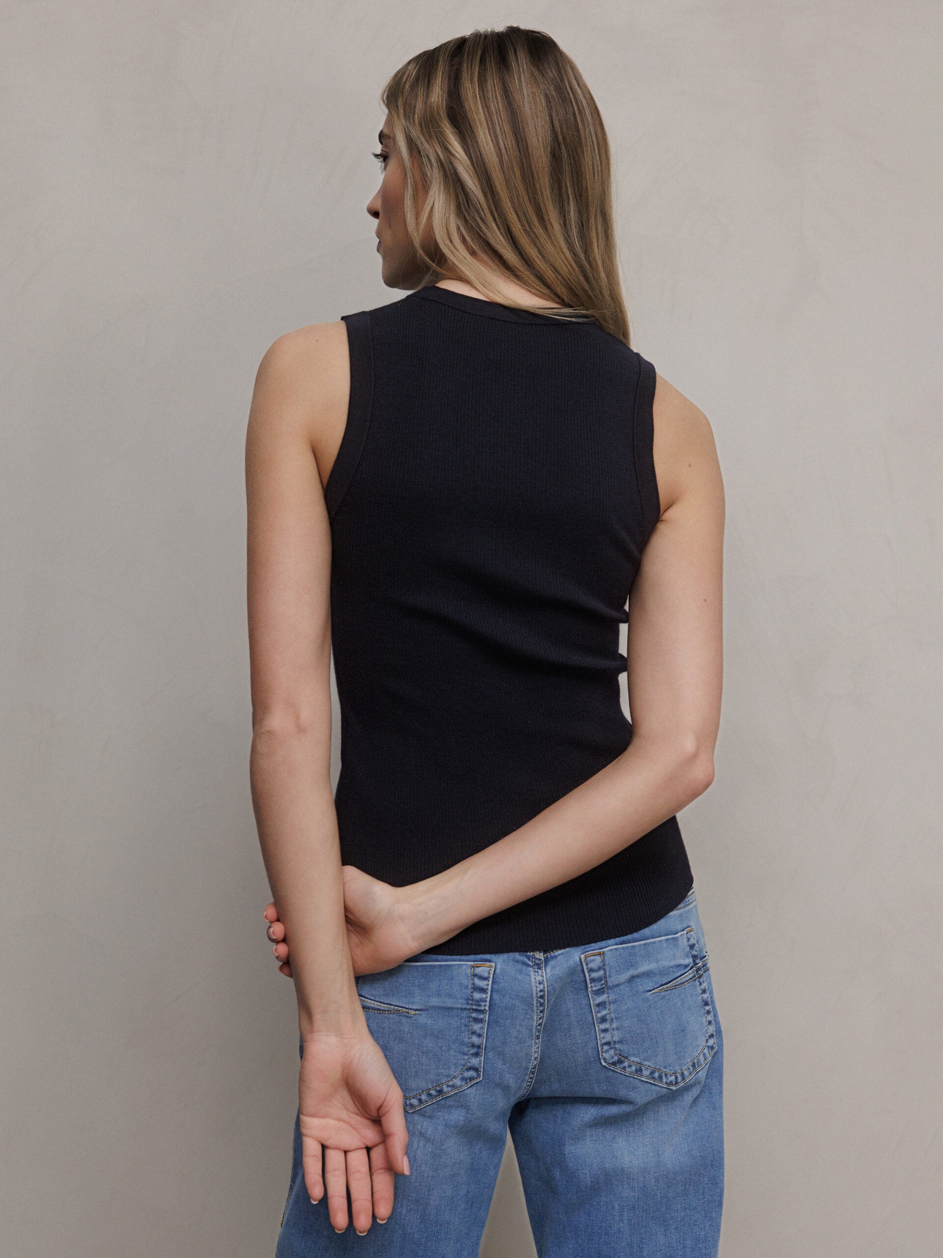 ALLUDE Stricktop aus Schurwolle Damen (414 NAVY)