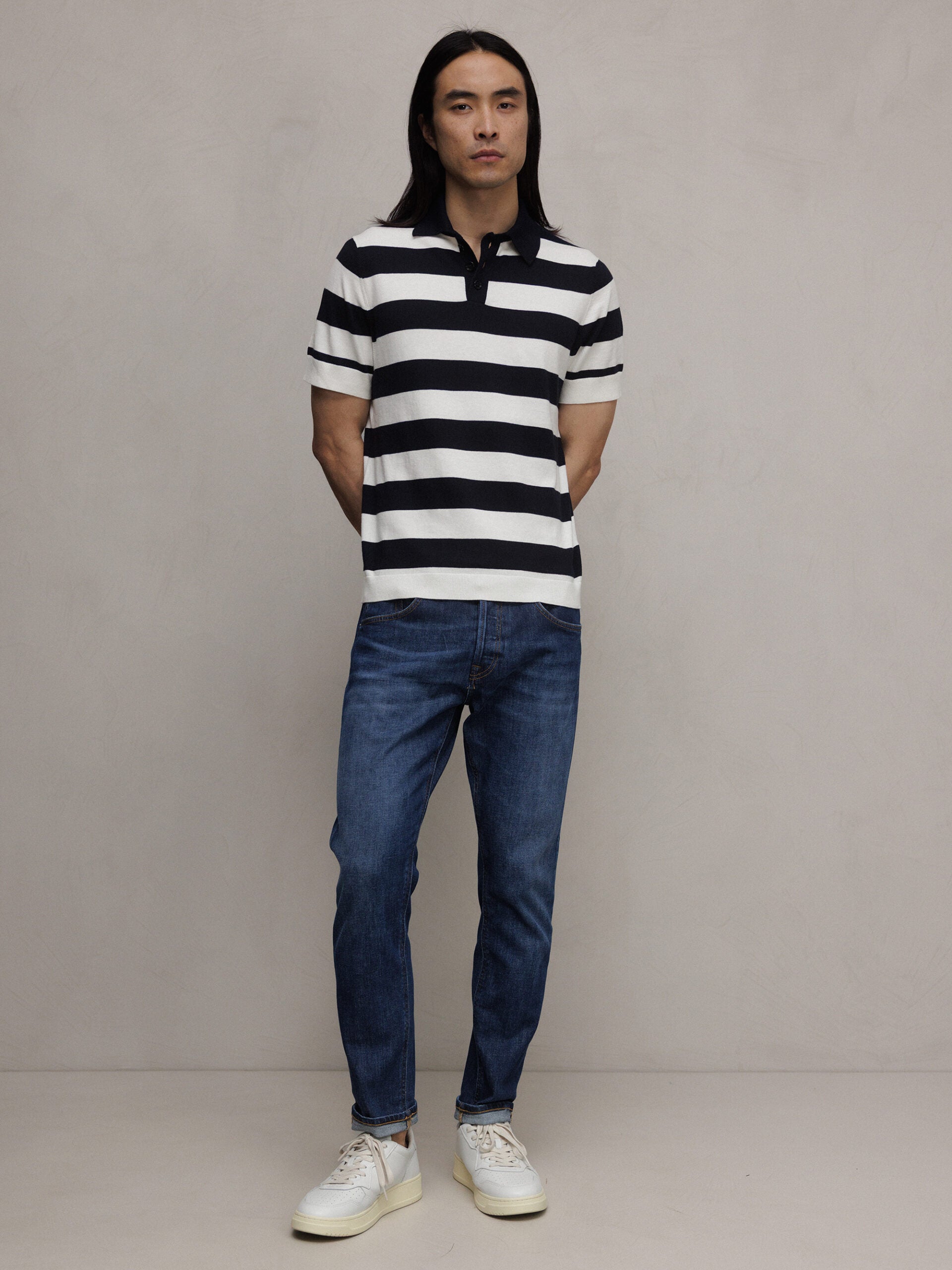 ALLUDE Strick-Poloshirt Herren (40/14 NAVY/ECRU)