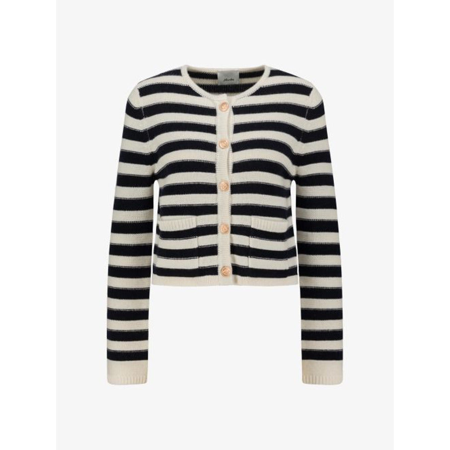 Wolljacke blau gestreift