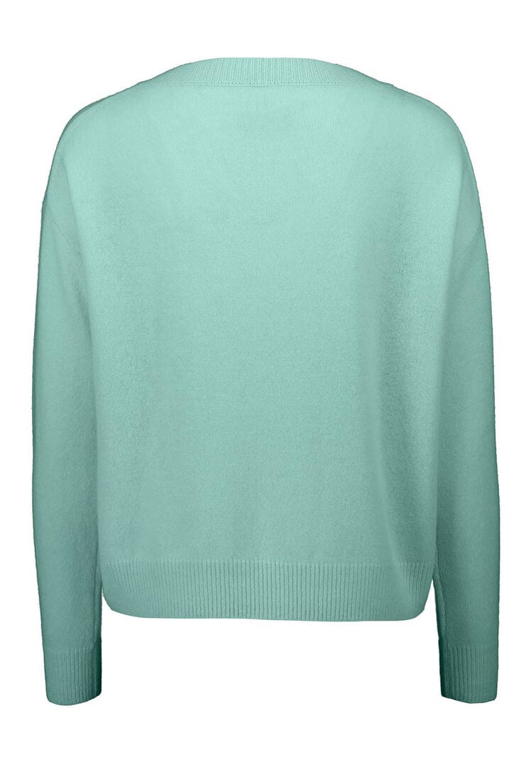 Allude Damen Feinstrickpullover aus Kaschmir, pistazie,