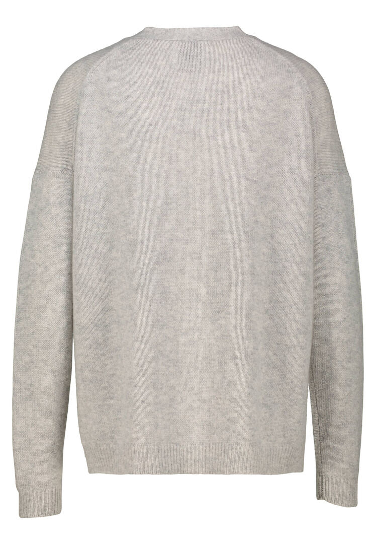 Allude Damen Kaschmir-Strickjacke, grau,