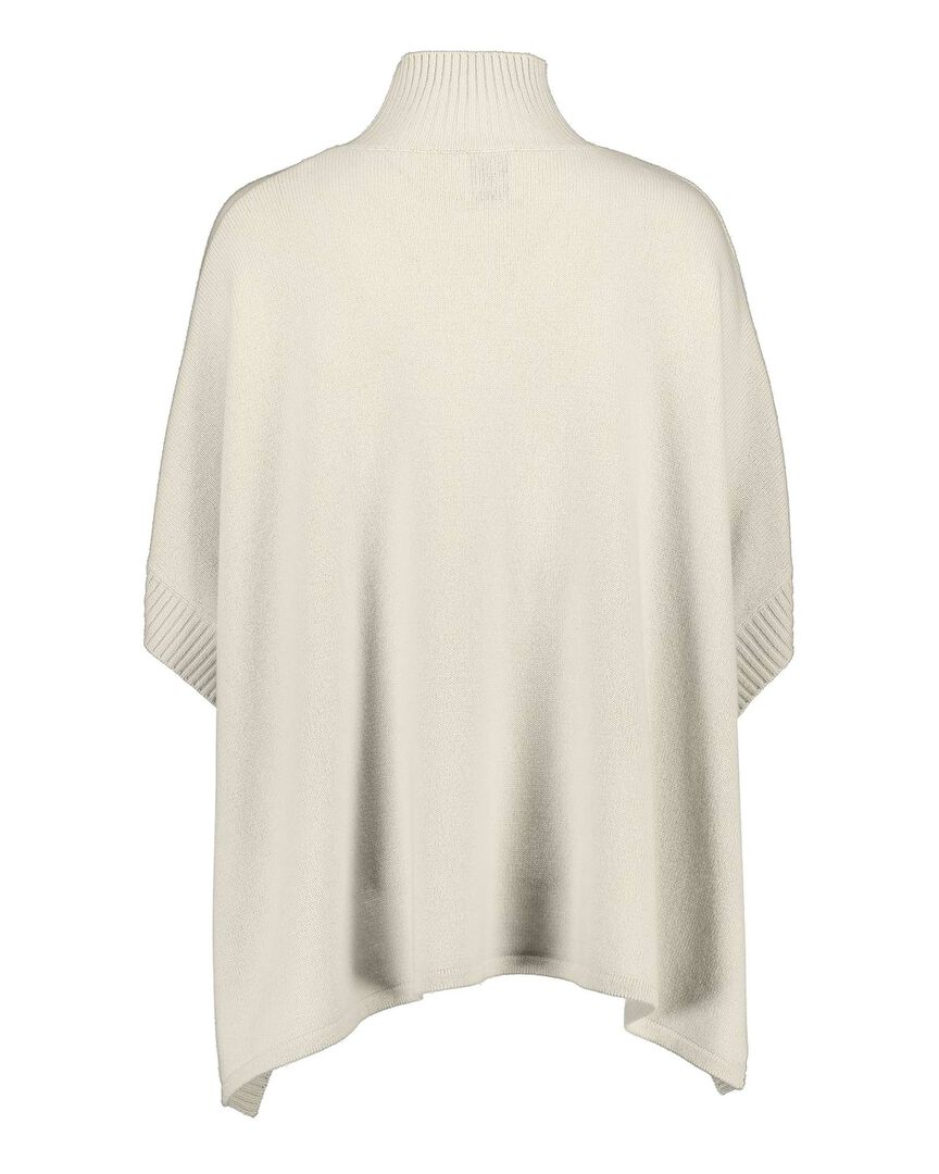 Allude Damen Poncho aus Wolle-Kaschmirmix, weiss, Einheitsgröße