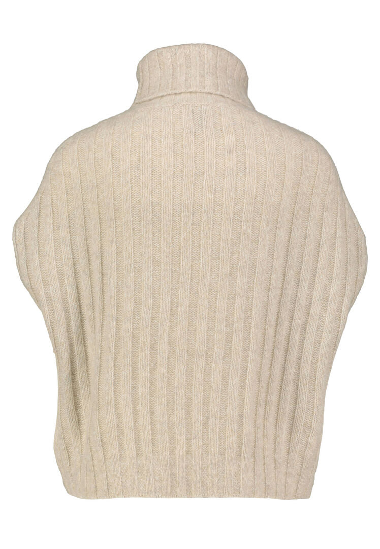 Allude Damen Rollkragen-Pullunder aus Kaschmir und Seide, camel,