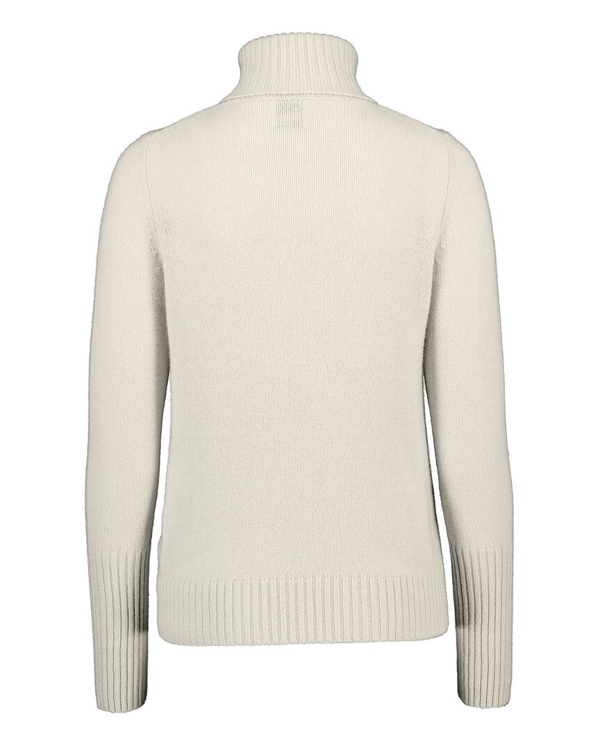 Allude Damen Rollkragenpullover aus Kaschmir, weiss,