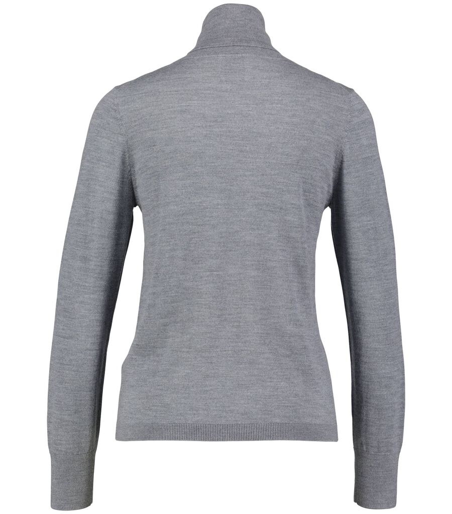 Allude Damen Rollkragenpullover aus Schurwolle, anthrazit,