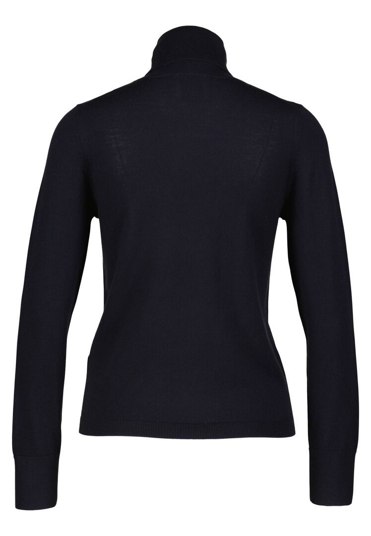 Allude Damen Rollkragenpullover aus Wolle, marine,