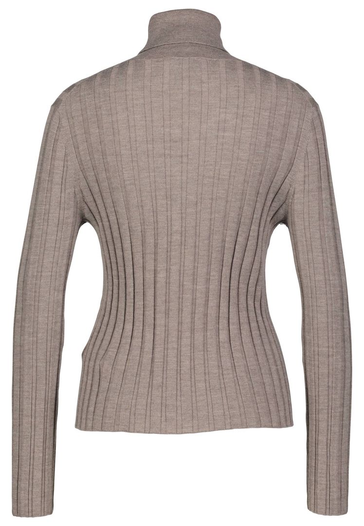 Allude Damen Rollkragenpullover aus Wolle, taupe,