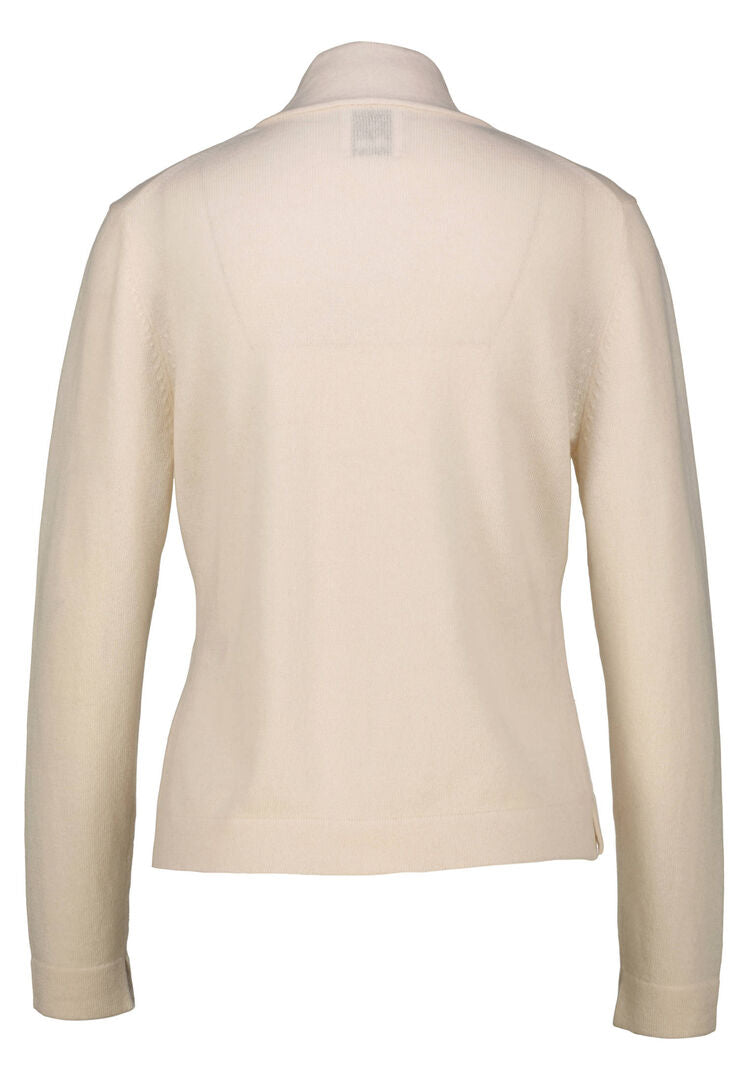 Allude Damen Strickjacke aus Kaschmir und Wolle, offwhite,