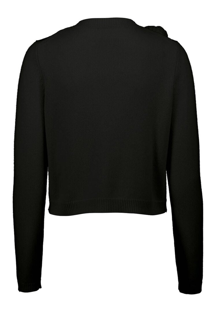 Allude Damen Strickjacke aus Wolle und Kaschmir, schwarz,