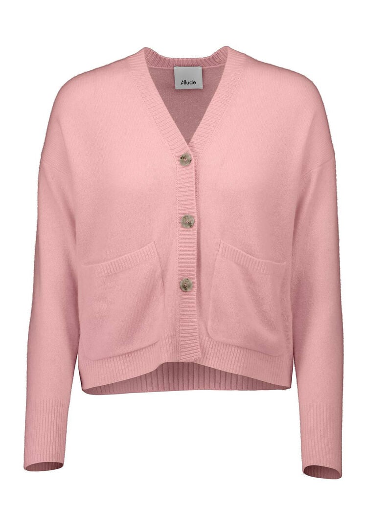 Allude Damen Strickjacke mit Kaschmir, rose,