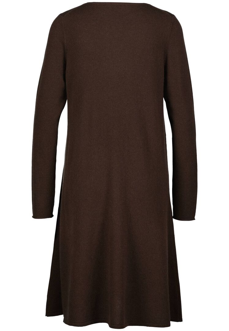 Allude Damen Strickkleid aus Schurwolle und Kaschmir, braun,