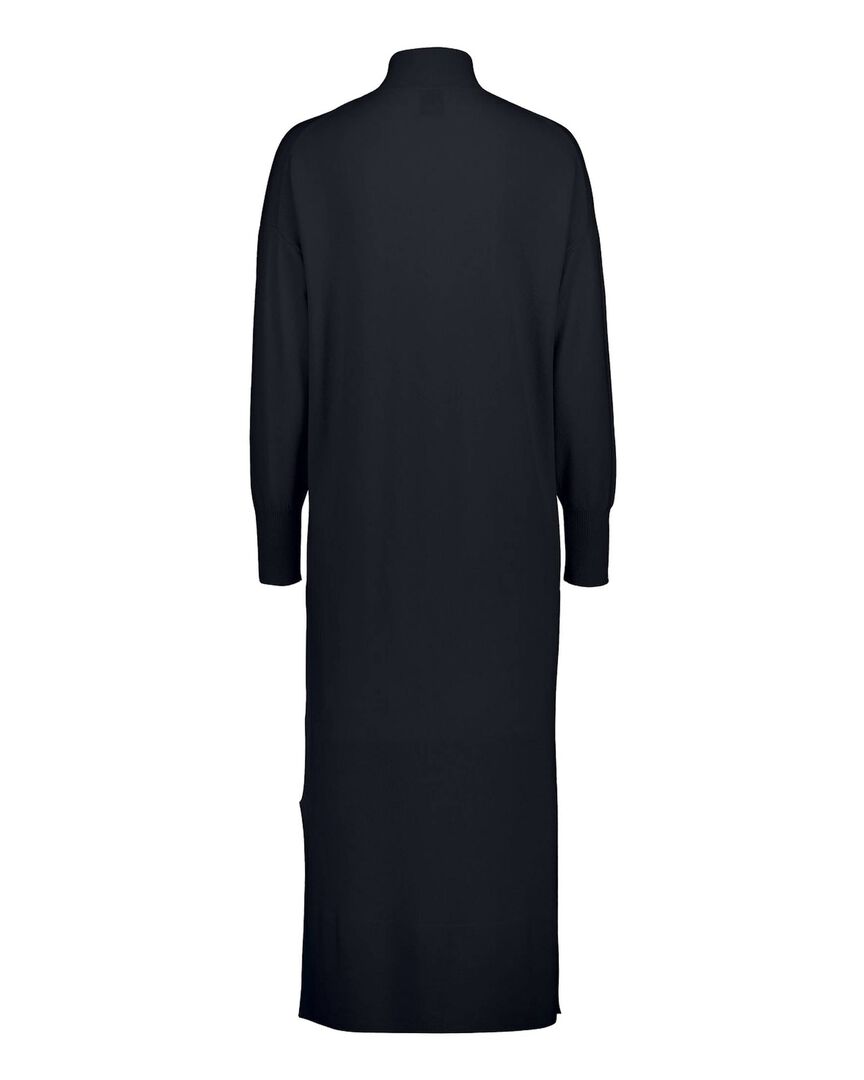 Allude Damen Strickkleid mit Rollkragen, marine,