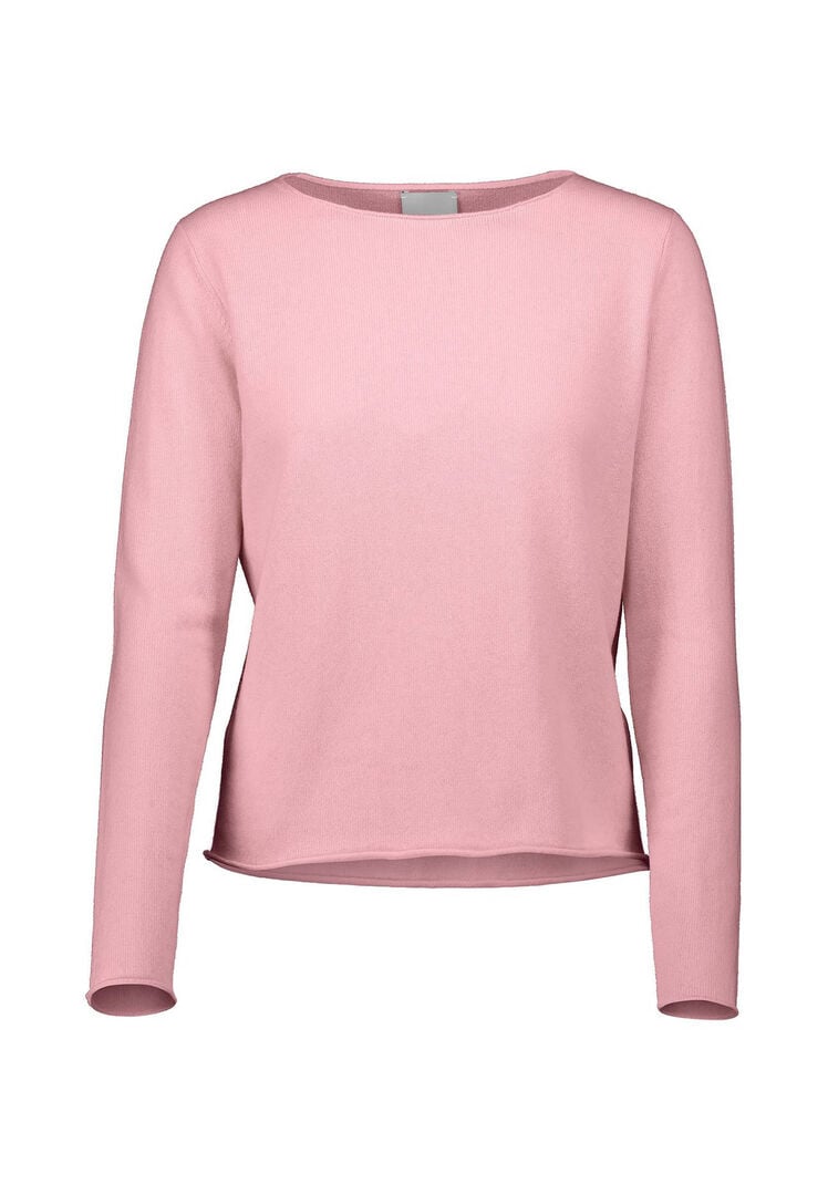Allude Damen Strickpullover aus Baumwolle-Kaschmir-Mix, rose,