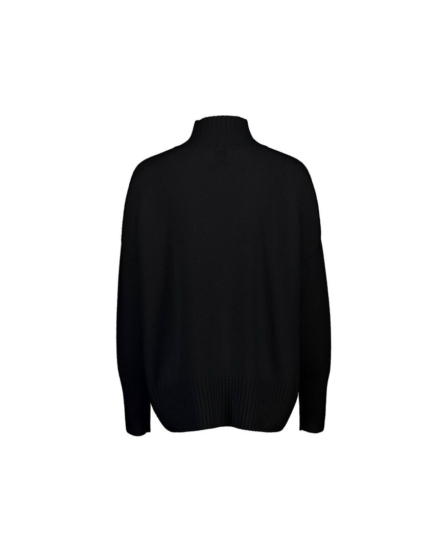 Allude Damen Strickpullover aus Kaschmir, schwarz,