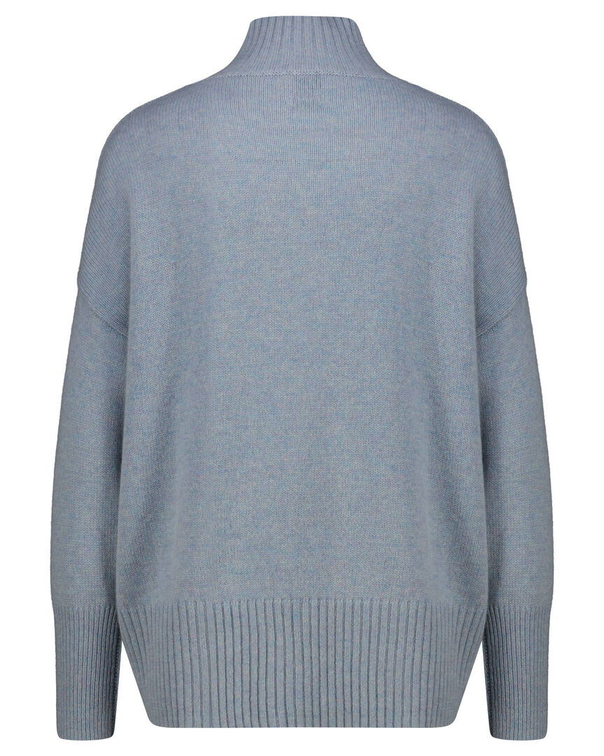 Allude Damen Strickpullover aus Kaschmir, bleu,
