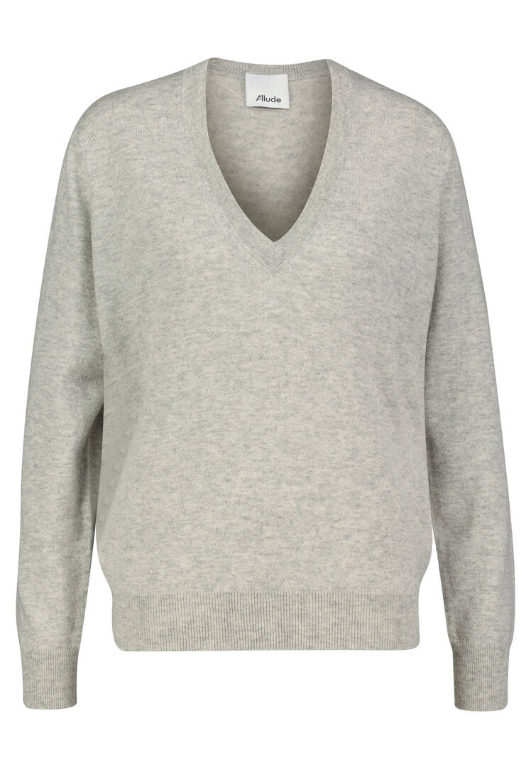 Allude Damen Strickpullover aus Kaschmir, grau,