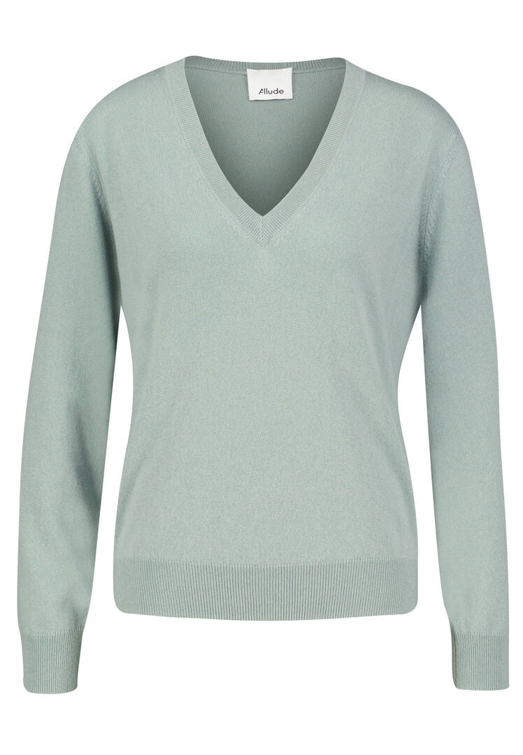 Allude Damen Strickpullover aus Kaschmir, pistazie,
