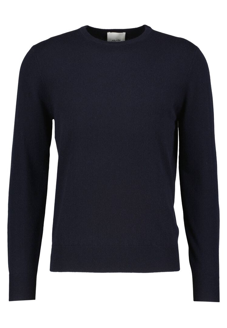 Allude Damen Strickpullover aus Kaschmir, marine, Gr. XXXL