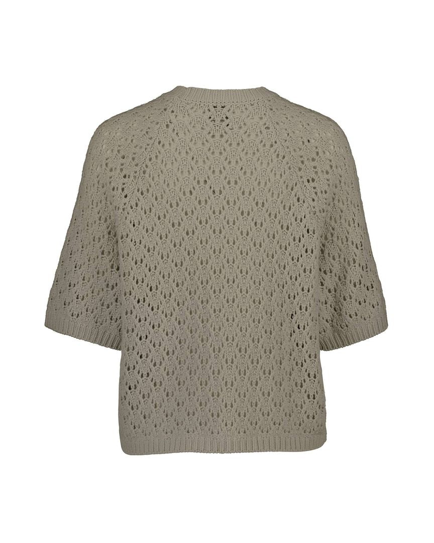 Allude Damen Strickpullover aus Wolle mit Kaschmir, taupe,