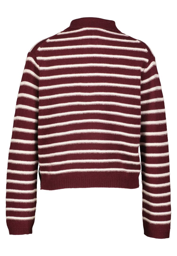 Allude Damen Strickpullover aus Wolle und Kaschmir, bordeaux,