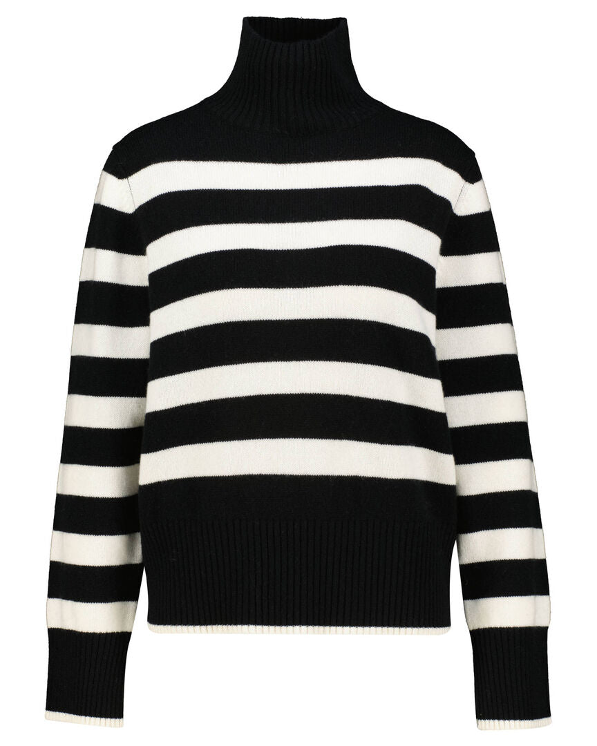 Allude Damen Strickpullover mit Kaschmir, schwarz,