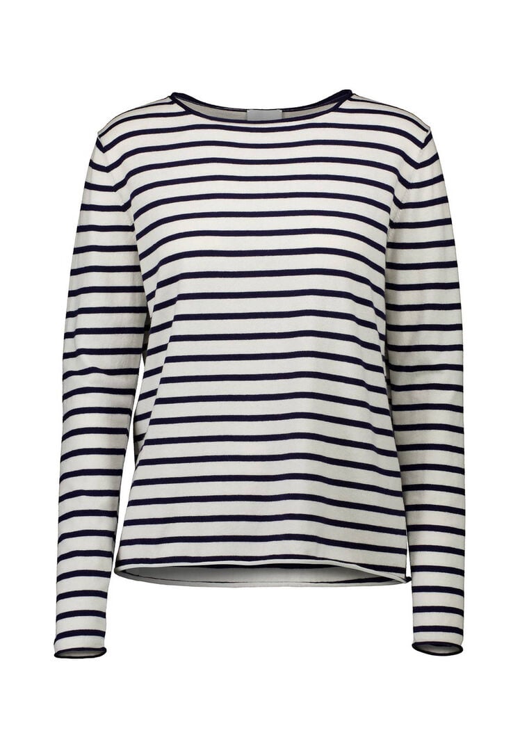 Allude Damen Strickpullover mit Seide und Kaschmir, marine,