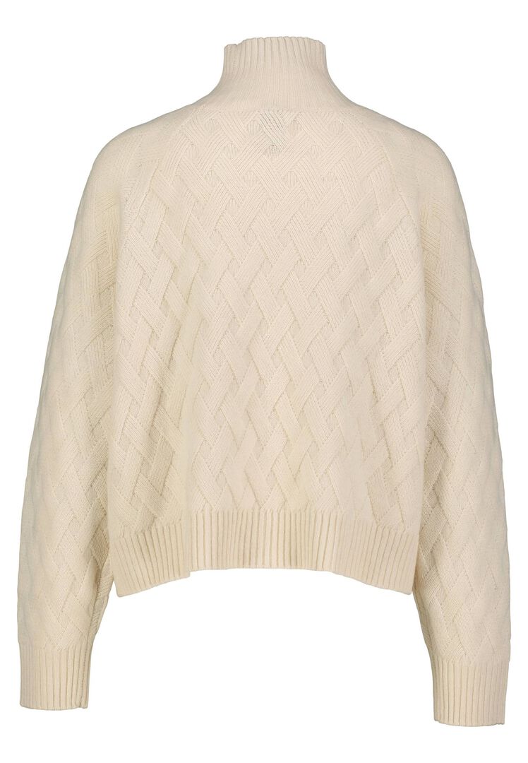 Allude Damen Strickpullover mit Wolle und Kaschmir, offwhite,