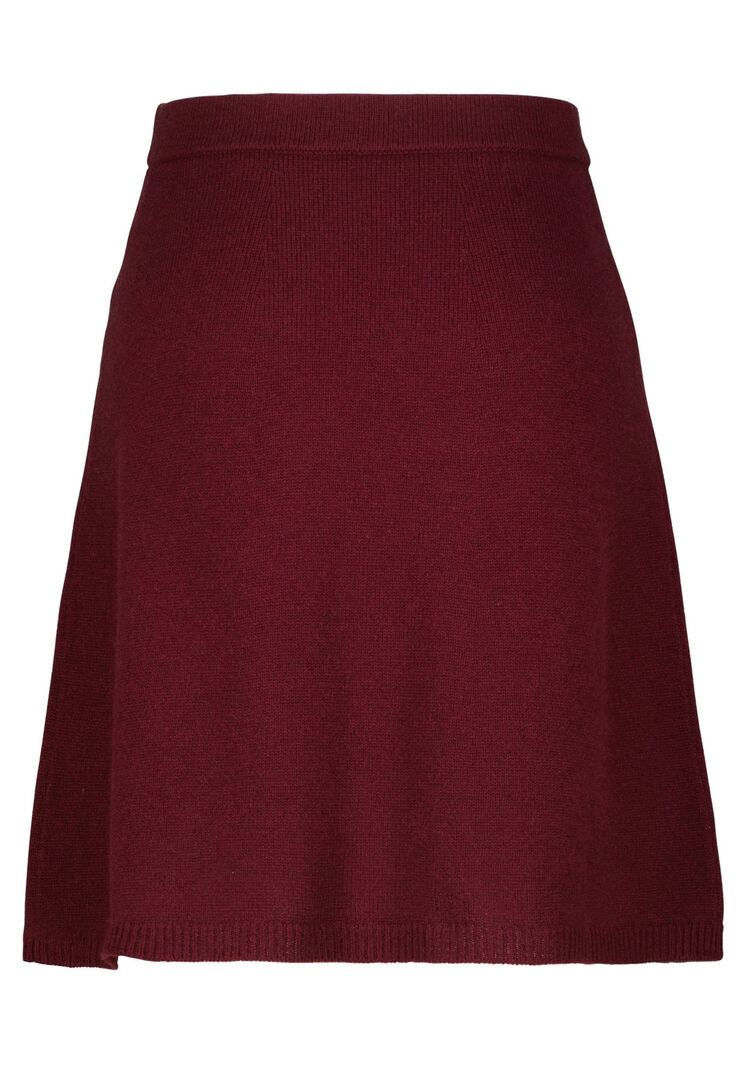 Allude Damen Strickrock aus Wolle und Kaschmir, bordeaux,
