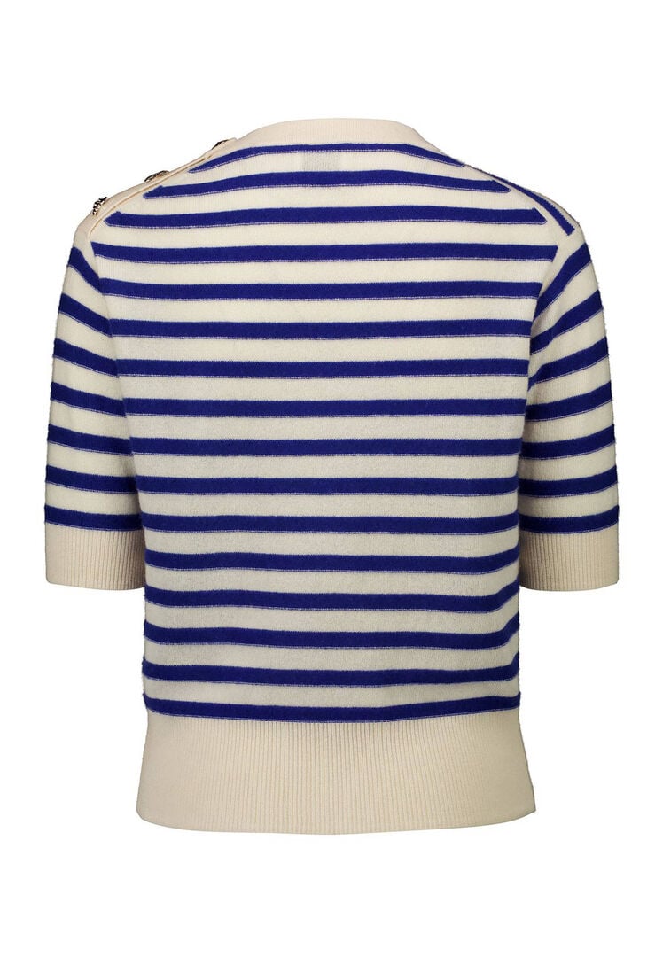 Allude Damen Strickshirt aus Wolle und Kaschmir Relaxed Fit, blau,