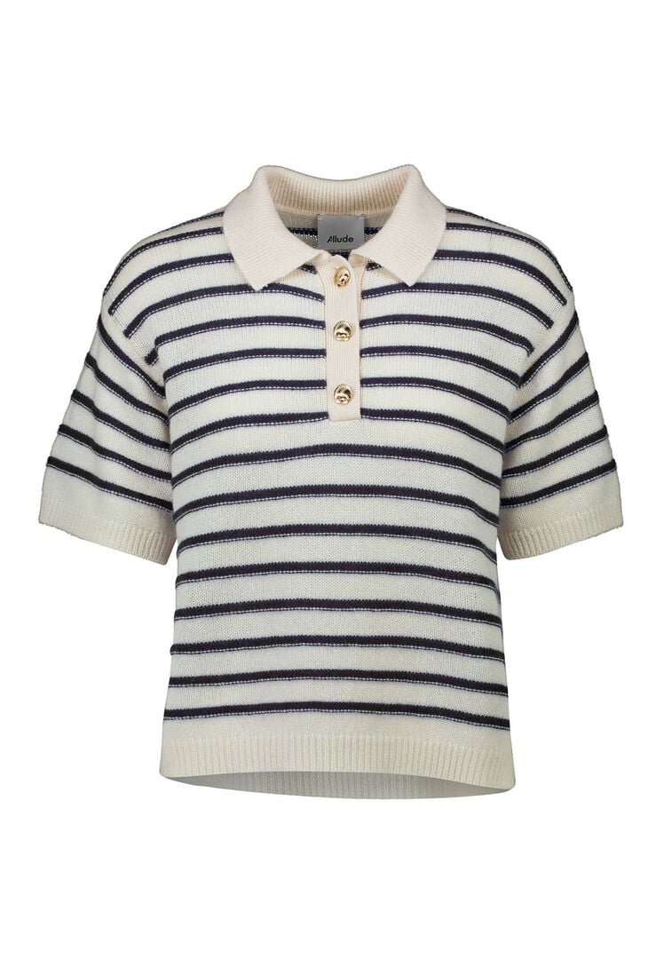 Allude Damen Strickshirt aus Wolle und Kaschmir, marine,