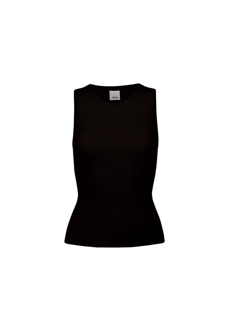 Allude Damen Stricktop aus Merinowolle, schwarz,