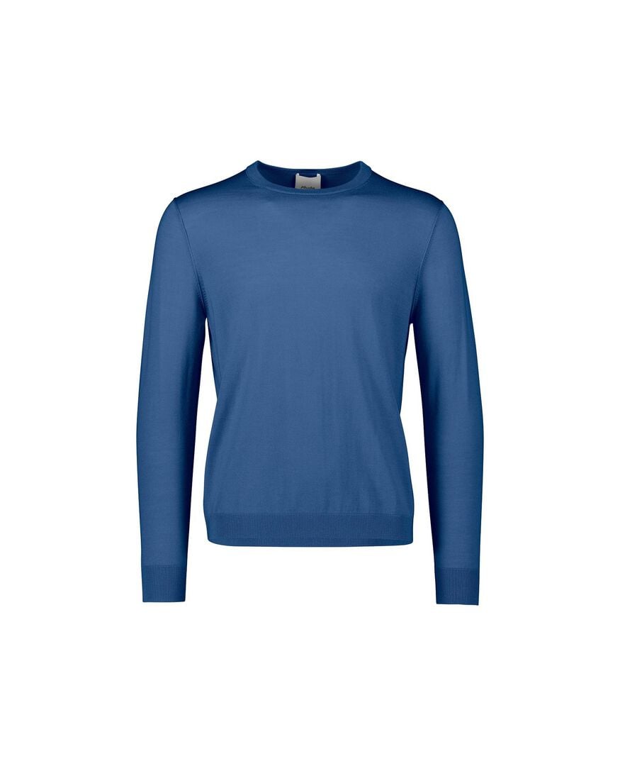 Allude Herren Feinstrickpullover aus Schurwolle, blau,